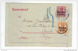 Carte-Lettre Germania Complète Avec Bords 1916 BRUXELLES (Molenbeek St Jean) En Local   --   GG830 - German Occupation