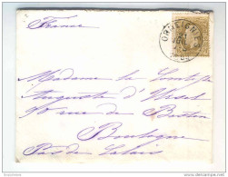 Lettre No 32 Simple Cercle ORMEIGNIES 1883 Pour La Comtesse D'Ursel En France- Verso Chateau D'Ormeignies ATH  --  GG884 - 1869-1883 Léopold II