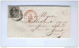 Lettre Médaillon 10 C SOTTEGHEM 1855  - Boite Rurale A Origine Manuscrite MARIE AUDENHOVE  --  GG755 - Posta Rurale