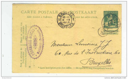 Entier Postal 5 C Pellens Simple Cercle MARBAIS 1913 - Cachet Privé Pharmacie Discry   --  GG638 - Briefkaarten 1909-1934