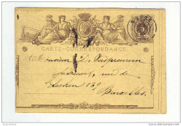 Entier Postal No 2 Double Cercle WAVRE 1873 Vers LAEKEN  --  GG633 - Cartes Postales 1871-1909