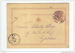 Entier Postal 5 C Chiffres Double Cercle ( Pointillé !!!) GENAPPE 1875 Vers Double Cercle GOSSELIES --  GG627 - Briefkaarten 1871-1909