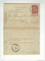 Carte-Lettre Fine Barbe Simple Cercle WACHTEBEKE 1896 Vers LANGERBRUGGE - EVERGEM  --  GG622 - Carte-Lettere