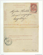 Carte-Lettre Fine Barbe Simple Cercle ASSENEDE 1898 Vers LANGERBRUGGE - EVERGEM  --  GG619 - Letter-Cards