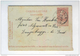 Carte-Lettre Fine Barbe Simple Cercle BEERNEM 1900 Vers LANGERBRUGGE - EVERGEM  --  GG620 - Postbladen