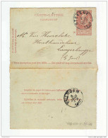 Carte-Lettre Fine Barbe Simple Cercle STEKENE 1898 Vers LANGERBRUGGE - EVERGEM  --  GG621 - Postbladen