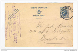 Entier Postal 50 C Lion Héraldique AUVELAIS 1933 - Cachet Privé Fabrique De Matelas Mauroy-Lainhert  - GG482 - Postcards 1909-1934