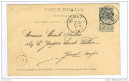 Entier Postal 5 C Armoiries Simple Cercle ROUX 1897 -  Repiquage Charbonnages Du Centre De JUMET   -  GG457 - Briefkaarten 1871-1909