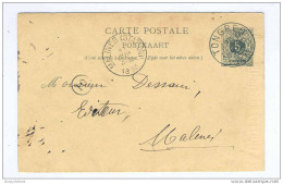 Entier Postal 5 C Chiffre Simple Cercle TONGRES 1893 -  Repiquage Theelen - Michiels , Uitgever  -  GG433 - Postcards 1871-1909