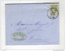 Lettre TP No 30 Cachet Simple Cercle ATH 1876 - Cachet Devos-Grard , Négociant En Grains   --  COL229 - 1869-1883 Léopold II