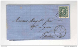 Lettre TP No 30 Cachet à Points 305 QUIEVRAIN 1872  --  COL212 - 1869-1883 Léopold II