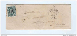 Lettre TP No 30 Déf. Cachet à Points 200 JURBISE 1872   --  COL203 - 1869-1883 Léopold II