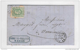 Lettre TP No 30 Cachet à Points 428 NAMUR STATION 1871 - Cachet Et Entete Defresne-Tillieux , Négociant  --  COL216 - 1869-1883 Léopold II
