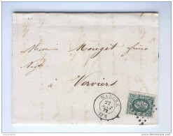 Lettre TP No 30 Cachet à Points 237 MARCHE 1872 - Origine Manuscrite Hollogne   --  COL207 - 1869-1883 Léopold II