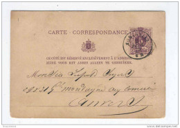 Entier Postal 5 C Chiffres Cachet  Double Cercle MOMIGNIES 1879  -- HH/526 - Briefkaarten 1871-1909