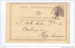 Entier Postal 5 C Chiffres Cachet  Double Cercle ECAUSSINNES 1876   -- HH/529 - Briefkaarten 1871-1909