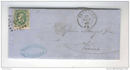 Lettre TP No 30 Cachet à Points 78 CHATELET 1870 - Cachet Et TB Entete Moulins à Vapeur De CHATELINEAU  --  COL195 - 1869-1883 Léopold II