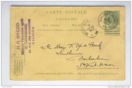 Entier Postal 5 C Armoiries Avec Réponse Utilisée MALINES STATION 1906 Vers ST KAT.WAVER Et Retour  -- HH/498 - Cartoline 1871-1909