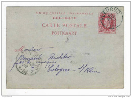 Entier Postal 10 C Type TP No 30 Cachet Simple Cercle FLEURUS 1888 - Origine Manuscrite FORCHIES LA MARCHE   -- HH/482 - Cartes Postales 1871-1909