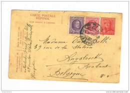 Entier Casqué REPONSE + TP Houyoux BUDAPEST Hongrie 1926 Vers RUYSBROECK --  HH/134 - Briefkaarten 1909-1934