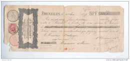 Mandat Papier Fiscal TP No 34 HUY 1879 - Entete Cuirs Peausseries Bourlart à BXL  --  HH/065 - 1869-1883 Léopold II