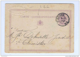 Entier Postal 5 C Chiffre Cachet Double Cercle VERVIERS 1873 - Cachet Privé Vandersavel , Comm. En Draperie  --  HH/057 - Postcards 1871-1909