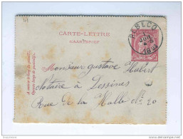 Carte-Lettre Type No 46 Cachet Simple Cercle REBECQ 1893 - Origine Manuscrite QUENAST   --  HH/028 - Cartas-Letras