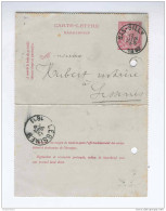 Carte-Lettre Type No 46 Cachet Simple Cercle BAS-SILLY 1893 Vers Notaire LESSINES - Origine Manuscrite VIANE  --  HH/023 - Cartas-Letras