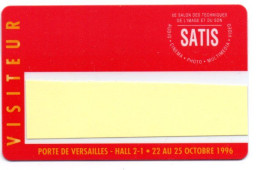 Carte Salon Badge SATIS 96  Card Magnétique Karte (salon 524) - Cartes De Salon Et Démonstration