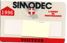 Carte Salon Badge SIMODEC 1996 Card Magnétique Karte (salon 526) - Tarjetas De Salones Y Demostraciones