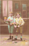 ENFANTS - Deux Petits Garçons En Costume - Fantaisie - Colorisé - Carte Postale Ancienne - Otros & Sin Clasificación