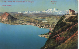 SUISSE - Lugano - Mont Brè. Kulmhotel (933m) U Lugano - Mte S Salvatore - Monte Rosa - Colorisé - Carte Postale Ancienne - Lugano