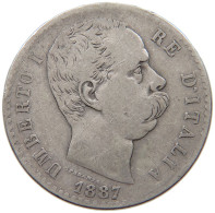 ITALY 2 LIRE 1887 Umberto I (1878-1900) #t154 0467 - 1878-1900 : Umberto I