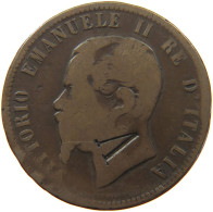 ITALY 10 CENTESIMI 1863 Vittorio Emanuele II. 1861 - 1878 COUNTERMARKED V #s021 0373 - 1861-1878 : Vittoro Emanuele II