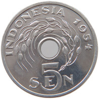 INDONESIA 5 SEN 1954  #s018 0095 - Indonésie