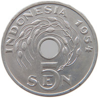 INDONESIA 5 SEN 1954  #s018 0091 - Indonesien