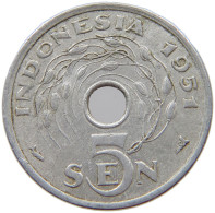 INDONESIA 5 SEN 1951  #s069 0391 - Indonesië