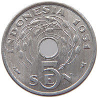 INDONESIA 5 SEN 1951  #s069 0379 - Indonésie