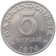 INDONESIA 5 RUPIAH 1974  #s079 0347 - Indonesië