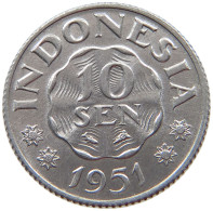 INDONESIA 10 SEN 1951  #s069 0365 - Indonésie