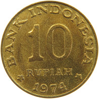 INDONESIA 10 RUPIAH 1974 FAO #c015 0469 - Indonésie
