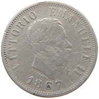 ITALY 50 CENTESIMI 1867 M Vittorio Emmanuele II. (1861-1878) #t148 0697 - 1861-1878 : Vittoro Emanuele II