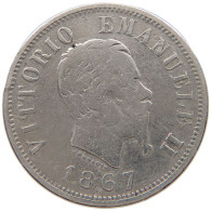 ITALY 50 CENTESIMI 1867 M Vittorio Emanuele II. 1861 - 1878 #a064 0347 - 1861-1878 : Vittoro Emanuele II