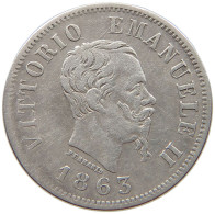 ITALY 50 CENTESIMI 1863 T Vittorio Emmanuele II. (1861-1878) #t148 0699 - 1861-1878 : Vittoro Emanuele II