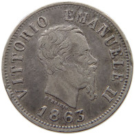 ITALY 50 CENTESIMI 1863 N Vittorio Emanuele II. 1861 - 1878 #a091 0489 - 1861-1878 : Vittoro Emanuele II