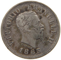 ITALY 50 CENTESIMI 1863 M Vittorio Emmanuele II. (1861-1878) #t061 0457 - 1861-1878 : Vittoro Emanuele II