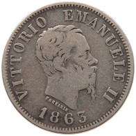 ITALY 50 CENTESIMI 1863 M Vittorio Emanuele II. 1861 - 1878 #s017 0043 - 1861-1878 : Vittoro Emanuele II