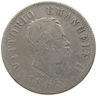 ITALY 50 CENTESIMI 1863 M Vittorio Emanuele II. 1861 - 1878 #a091 0485 - 1861-1878 : Vittoro Emanuele II