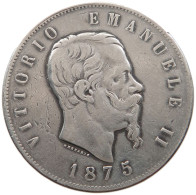 ITALY 5 LIRE 1875 M Vittorio Emanuele II. (1849-1861) #t012 0061 - 1861-1878 : Vittoro Emanuele II