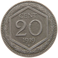 ITALY 20 CENTESIMI 1919 Vittorio Emanuele III. (1900 - 1946) #s008 0353 - 1900-1946 : Vittorio Emanuele III & Umberto II